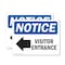 Signmission Visitor Entrance Left Arrow OSHA Notice Sign, Plastic, 14in W x 10in L, 2PK OS-2PACK-NS-P-1014-L-18879 - alternate 1